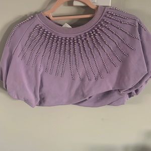 COPY - Queen of sparkles cropped bubble top with pearls